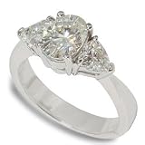 8x6 Oval and 5x5 Trillion Moissanite Ring