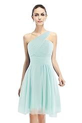 Cocktail Above the Knee Short One Shoulder Belted Chiffon Club Dress/Homecoming Dress/Bridesmaid Dress/Prom Dress/Wedding Dress 