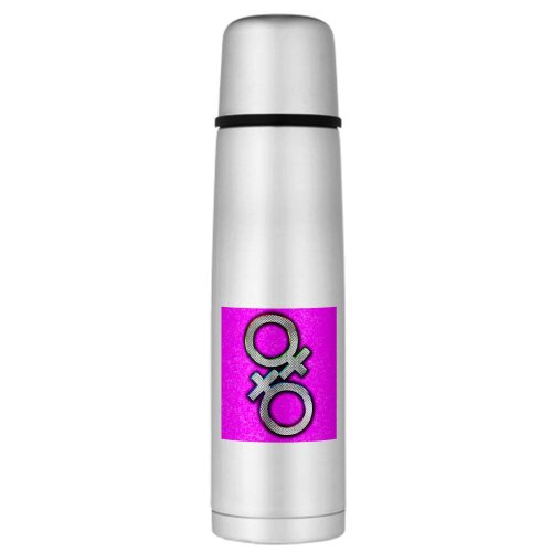Large Thermos Bottle Gay Female Symbols Pink