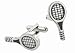 Silver plated tennis racquet cufflinks with presentation box