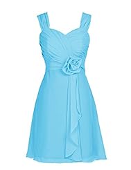 Girls Floral Print Pleated Chiffon Cocktail Short Evening Dress/Homecoming Dress/Bridesmaid Dress/Prom Dress 