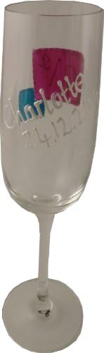 Customized 18th birthday champagne Flute (m/teal)EXTRA CHARACTERS