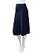 Lock and Love LL WB1105 Womens Lightweight Fold Over Flared Midi Skirt M NAVY