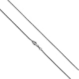 Sterling Silver Box Chain Necklace 18 inch long 0.50 mm thickness Rhodium Plated Spring Ring Clasp