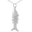 High Polished Sterling Silver Movable Fish Pendant