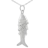 High Polished Sterling Silver Movable Fish Pendant