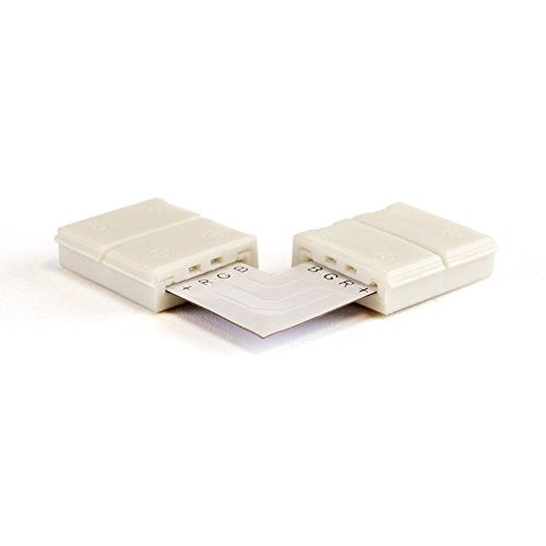 HitLights  Gapless Angle Connector   L Shape for 10mm RGB LED Light Strips  4 Pack