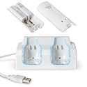 2 Akku 2800mAh mit Ladegerät für Nintendo Wiimote Wii Mit eleganter blauer...