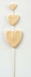 Sugar Decoration Cake Topper Jem 3 Hearts On Wire Gold 210X35mm pack of 3