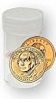 COIN STORAGE TUBES, round clear plastic w/ screw on tops for SMALL SIZE DOLLARS (S.B.A./SAC./PRESIDENTIAL) (DISPLAY BOX of 50)
