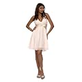 Astrapahl, Mit Zierbrosche, Neckholder Cocktailkleid, Farbe apricot