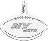 Sterling Silver NFL New York Jets Logo Football Charm
