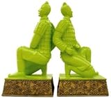 Terra Cotta Warrior Kneeling Archer Green Bookends