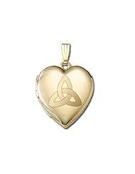14K Yellow Gold "Sweetheart" Celtic Knot Locket 3/4 inch x 3/4 inch in Solid 14K Yellow Gold