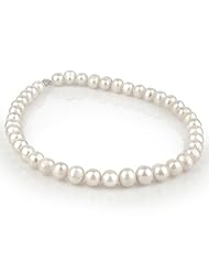 Genuine White Pearl Necklace 14K White Gold Clasp