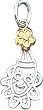 Sterling Silver Two Tone Clown w/ Flower Charm