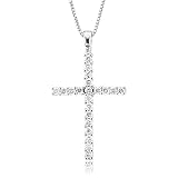 14k White Gold Cross Diamond Pendant Necklace (HI, SI-I, 0.25 carat)