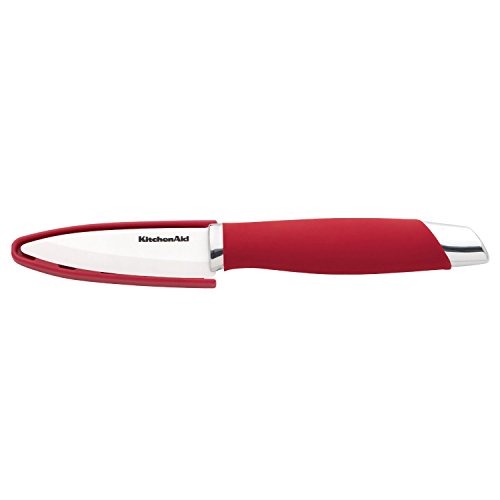 KitchenAid Gourmet 4Piece Ceramic Chef Knife Set with Sheathes (Red