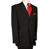 Classic Black Hand Tailored Merino Wool 150s Italian Mens Suits Complete Suit Jacket and Pants for Business and Year Round Use