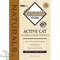 Diamond Naturals Dry Food for Adult Cats, Active Cat Chicken and Rice Formula, 18 Pound Bag