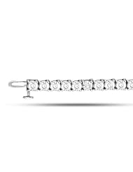 Sterling Silver Rhodium Plated Classic Style Bezel Set Diamonds Tennis Bracelet - 7.25 Inches - 0.50 Tcw