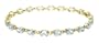 10k Yellow Gold Aquamarine Bracelet, 7"