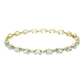 10k Yellow Gold Aquamarine Bracelet, 7 by Amazon.com Collection