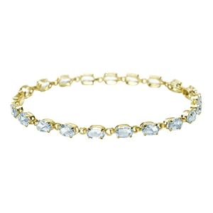 10k Yellow Gold Aquamarine Bracelet, 7 by