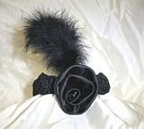 Flapper Headband W/Rose - Black