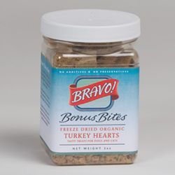 Bravo! Freeze-Dried Raw Turkey Heart Bites, Treats for Dogs and Cats
