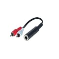 Adapter Klinke 6,3mm Kupplung > 2x Cinch Stecker 0,2m Kabel