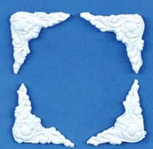 Dollhouse Miniature Four Small Scroll Appliqués