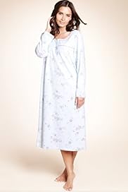 Long Sleeve Floral Print Fleece Nightdress