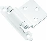 Hickory Hardware P143-W 3/8-Inch Offset Surface Self-Closing Hinge, White