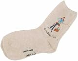 THE GIRLS SOCKS-STITCHING GIRL -OATMEAL