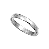 Sterling Silver Wedding Band/Ring - Width: 3mm
