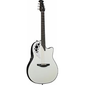Adamas W597 Melissa Etheridge Signature Model Acoustic-Electric Guitar w  Case, White Pearl by 