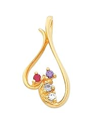 Personalized Mothers Pendant Custom Jewelry 10karat Yellow Gold with 1 2 3 4 or 5 Birthstones