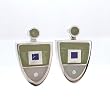Ray Tracey Earth and Sky Sterling Silver Earrings with Jade and Lapis, #8546