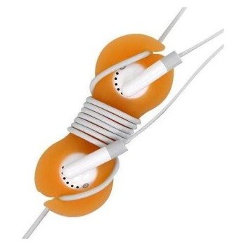 Deluxe Universal Orange Headphones / Headset Smart Wrap for iPod, iPhone MP3 players, Portable DVDs, any device that uses Headphones / Headsets