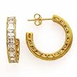 CZ EARRINGS PRINCESS CUT IN 14K YELLOW GOLD CZ/3.0CTW