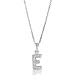 14K White Gold E Initial Pendant with Chain 18