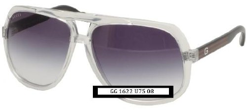 Gucci Sunglasses Aviator Designer Fashion Mens AUTHENTIC Crystal Black Red Frame | Blue Gradient Lens 2011 Model GG 1622 U75 08