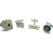Groomsmen Cufflink Gift Set : 4 Pairs (Level, Compass, Aces & American Flag) Cufflinks W/Gift Box