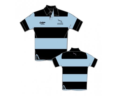 COTTON TRADERS Junior Short Sleeve Newcastle European Rugby Jersey, Black/Blue, Junior L COTTON TRADERS Junior Short Sleeve Newcastle European Rugby Jersey, Black/Blue, Junior L