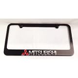 Mitsubishi Black Metal Frame 3D Lettering with 2 free caps by MITSUBISHI