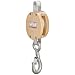 Campbell 3001JS 6" Single Painters Staging Wood Shell Block with Latched, Long and Loose Hook, 1800 lbs Load Capacity, 3/4" Rope, 3-1/2" Sheave