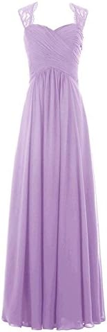 MingHao Long Pleated Chiffon Prom Evening Party Gowns Formal Bridesmaid Dress 8 Lilac