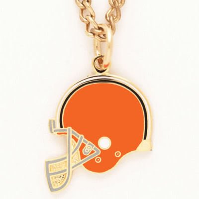 Cleveland Browns Chain Necklace and Enameled Pendant NFL Football Sports Team Logo