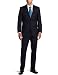 Tommy Hilfiger Men's 2 Button Side Vent Trim Fit Suit with Flat Front Pant, Navy, 42R